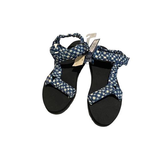 Platform Sports Sandals Universal Thread  Floral‎ Blue White Women's 11 - Picture 1 of 7